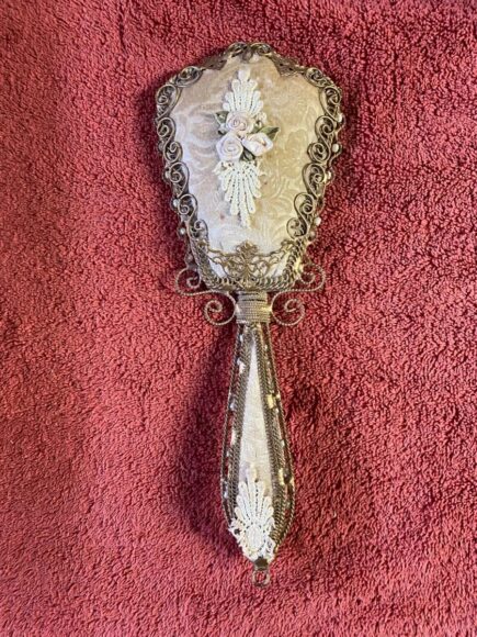 Victorian Lace-Edged Vanity Mirror